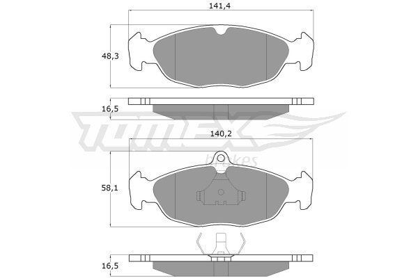 TOMEX BRAKES stabdžių trinkelių rinkinys, diskinis stabdys TX 10-49